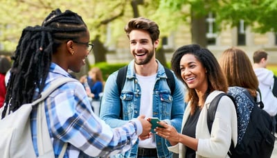 International students and professionals connecting in a supportive community